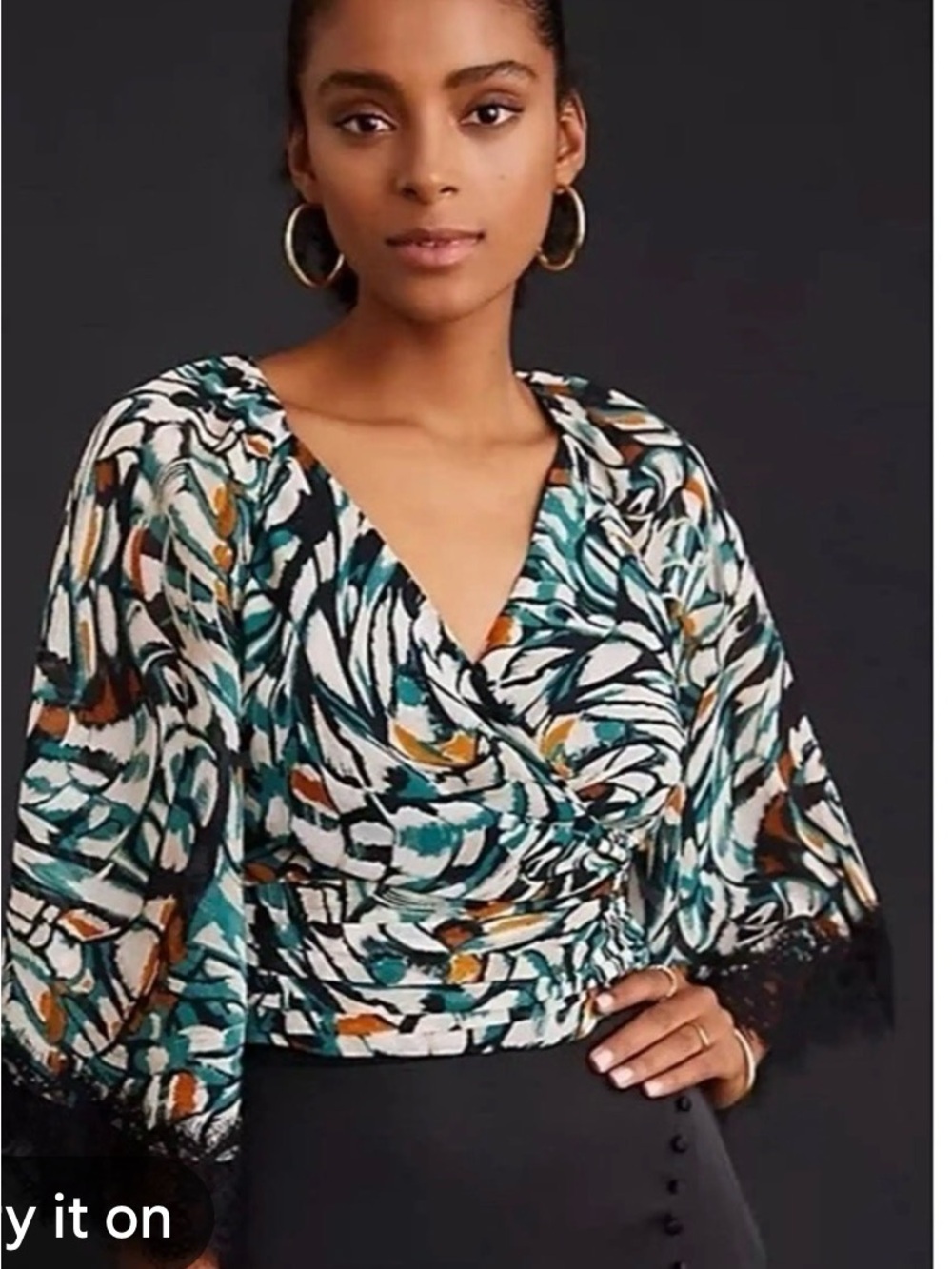Anthropologie Flutter-Sleeve Wrap Top | NWT | Size Small